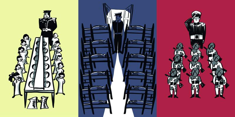 Illustration of missing monk posters, including Palden Yeshi and Dhargye