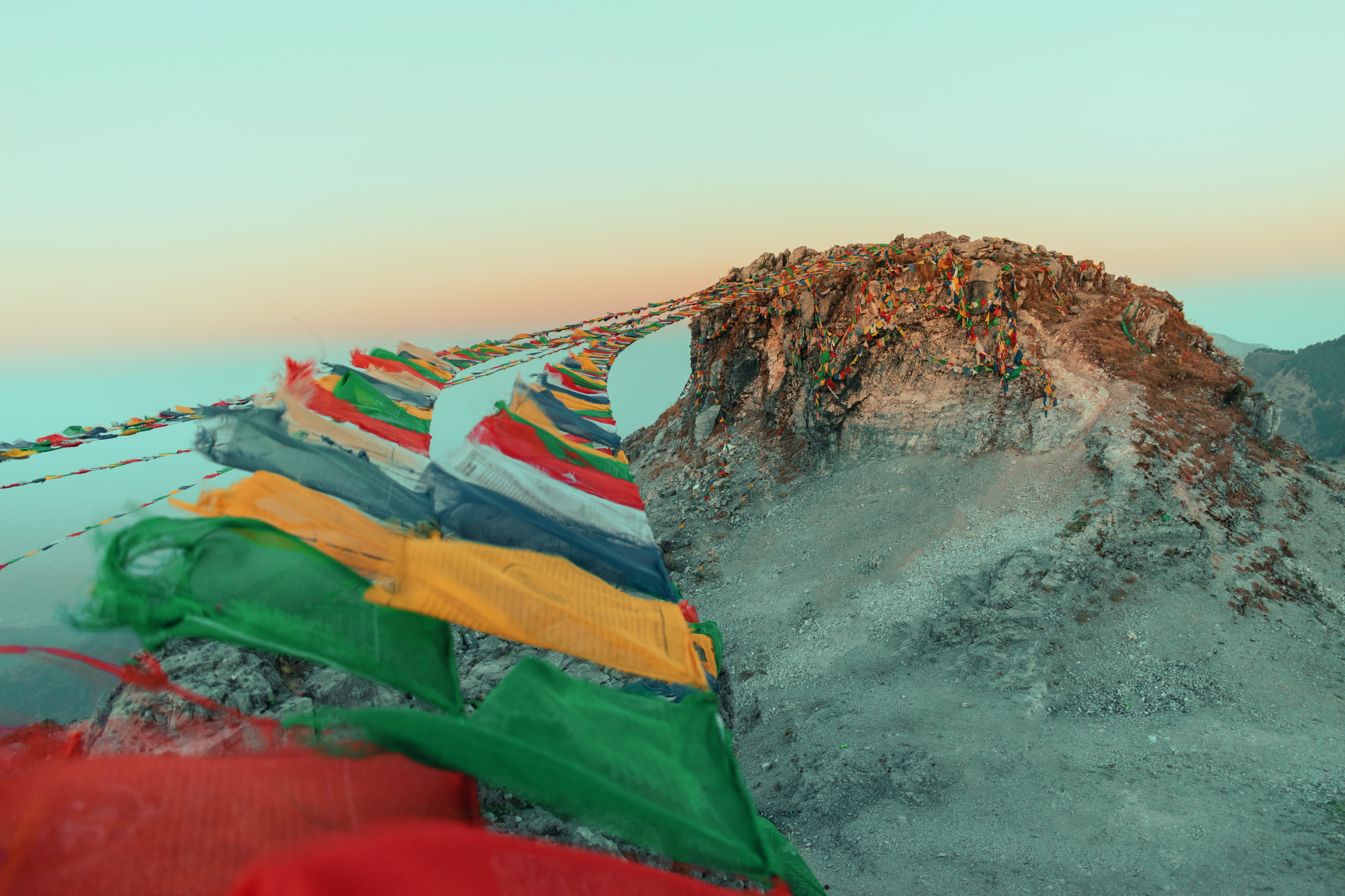 Prayer flags in the Himalayan mountains.